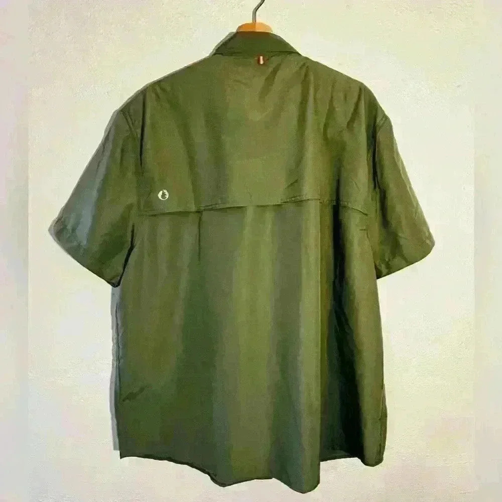 The American Outdoorsman Men's Vented Fishing Shirt  XXL Green Short Sleeve - Picture 3 of 6